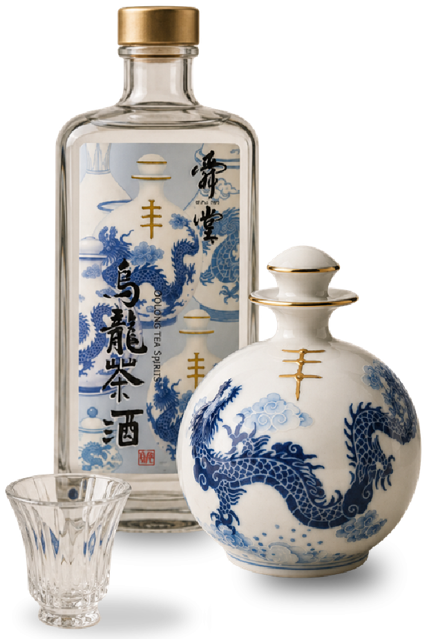 HowSan Oolong Tea Spirit bottle with porcelain vessel